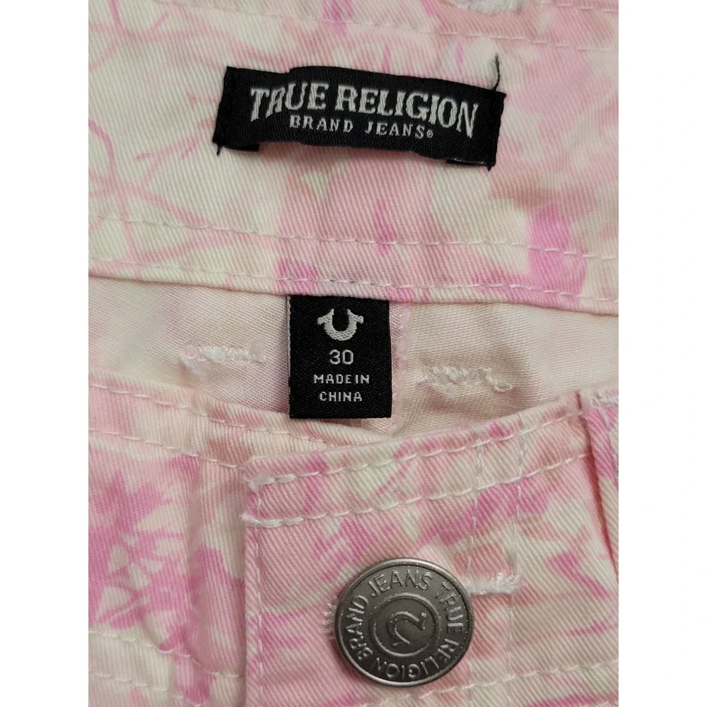 True Religion Women's Light Pink Baggy Camo Military Cargo Pants Size 30x32 NWT